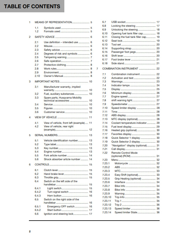 Official Husqvarna 2025 Vitpilen 125 Owners Manual (Digital & Physical Copy)