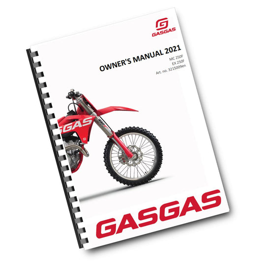 Official GASGAS 2021 MC 250F & EX 250F Owners Manual (Digital & Physical Copy)