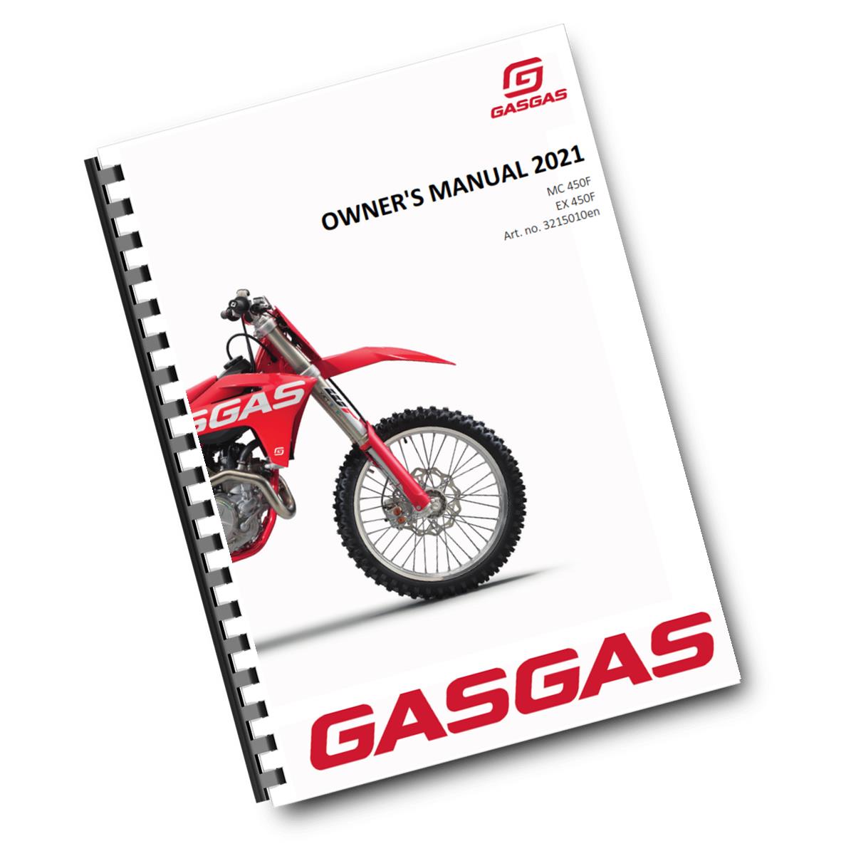 Official GASGAS 2021 MC 450F & EX 450F Owners Manual (Digital & Physical Copy)