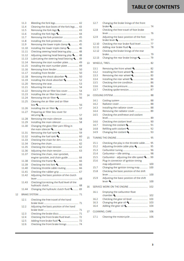 Official GasGas 2021 MC 125 Owners Manual (Digital & Physical Copy)