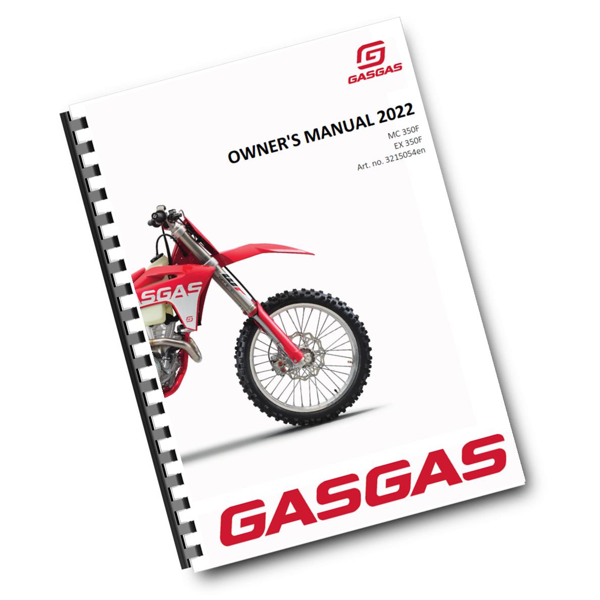 Official GasGas 2022 MC 350F & EX 350F Owners Manual (Digital & Physical Copy)