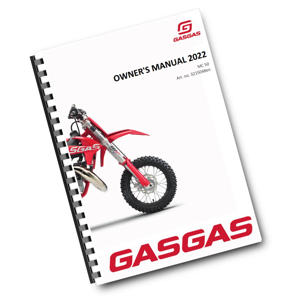 Official GASGAS 2022 MC 50 Owners Manual (Digital & Physical Copy)
