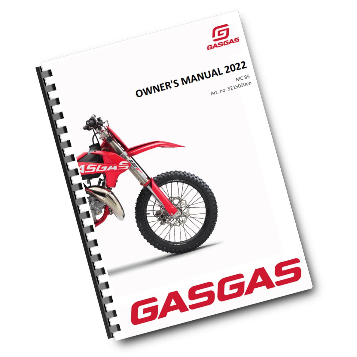 Official GASGAS 2022 MC 85 19/16 & MC 85 17/14 Owners Manual (Digital & Physical Copy)