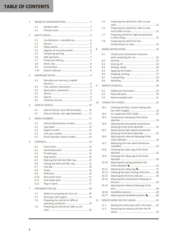 Official GASGAS 2022 MC 125 Owners Manual (Digital & Physical Copy)