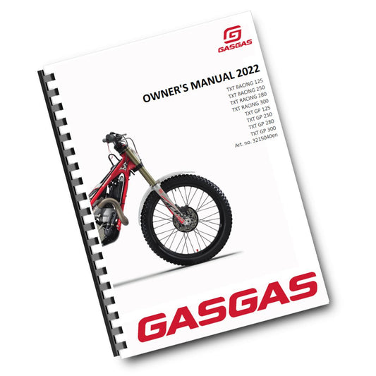 Official GasGas 2022 TXT Racing & GP 125, 280, 250, 300 Owners Manual (Digital & Physical Copy)