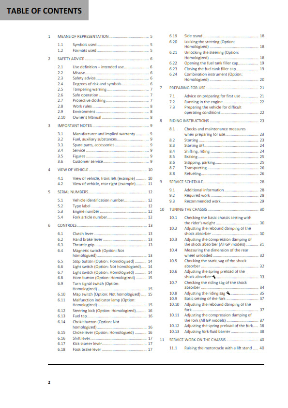 Official GasGas 2022 TXT Racing & GP 125, 280, 250, 300 Owners Manual (Digital & Physical Copy)