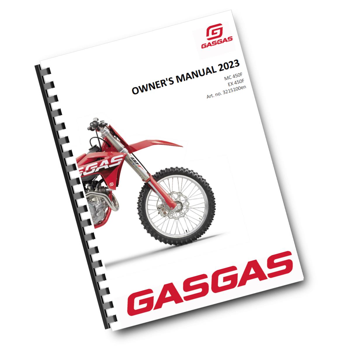 Official GasGas 2023 MC 450F & EX 450F Owners Manual (Digital & Physical Copy)