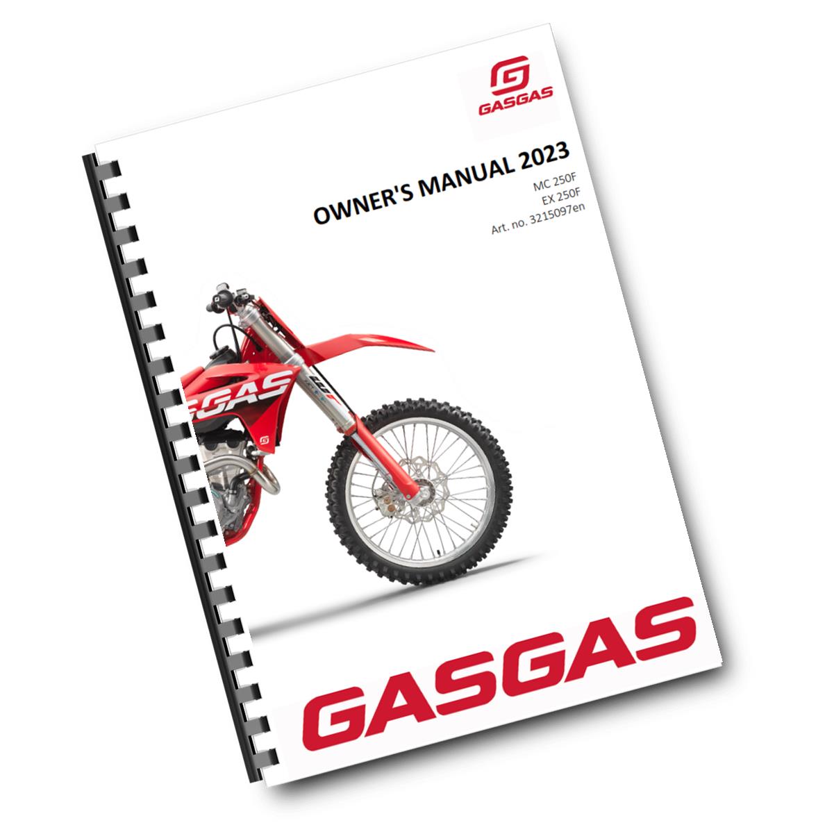 Official GASGAS 2023 MC 250F & EX 250F Owners Manual (Digital & Physical Copy)