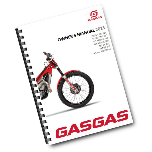 Official GasGas 2023 TXT Racing 125, 250, 280, 300 & TXT GP 250, 300 Owners Manual (Digital & Physical Copy)
