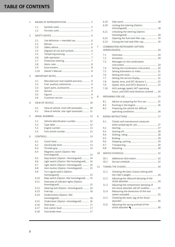 Official GasGas 2023 TXT Racing 125, 250, 280, 300 & TXT GP 250, 300 Owners Manual (Digital & Physical Copy)