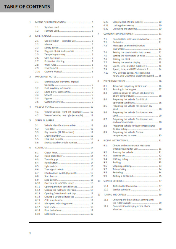 Official GasGas 2024 EC 250 & 300 Owners Manual (Digital & Physical Copy)