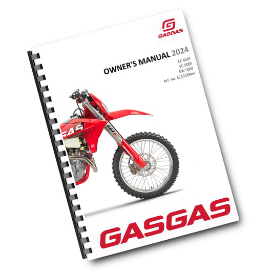 Official GasGas 2024 EC 450. 500F & EW 500F Owners Manual (Digital & Physical Copy)