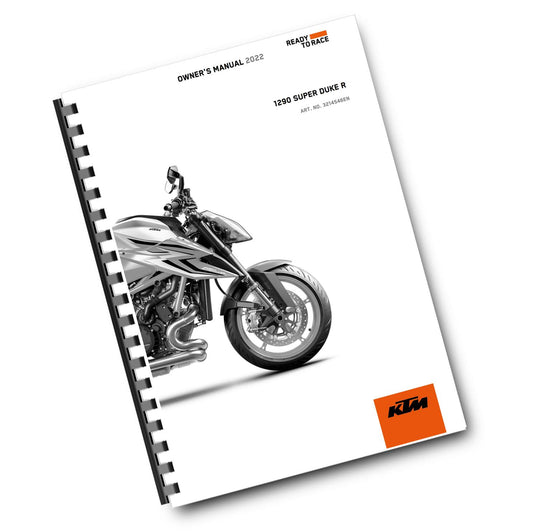 Official KTM 2022 1290 Super Duke R Owners Manual 100 GSM (Digital & Physical Copy)