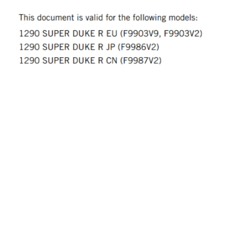 Official KTM 2022 1290 Super Duke R Owners Manual 100 GSM (Digital & Physical Copy)