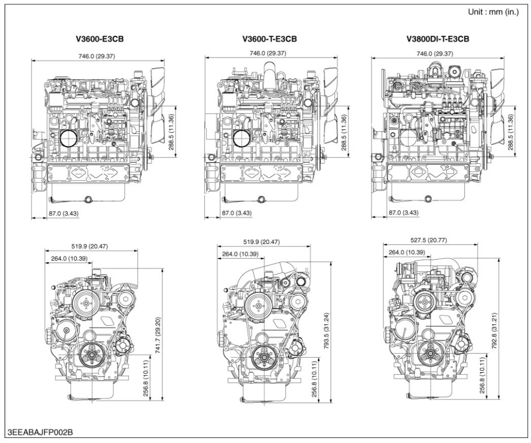 KUBOTA ENGINE - V3600 V3800 V3300 E3B E3CB E3BG - SERVICE WORKSHOP REPAIR MANUAL