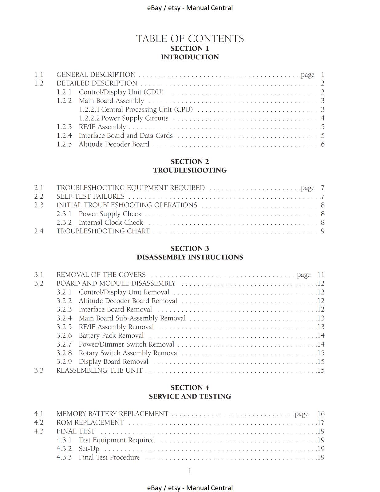 GARMIN GPS 155  MAINTENANCE & REPAIR MANUAL