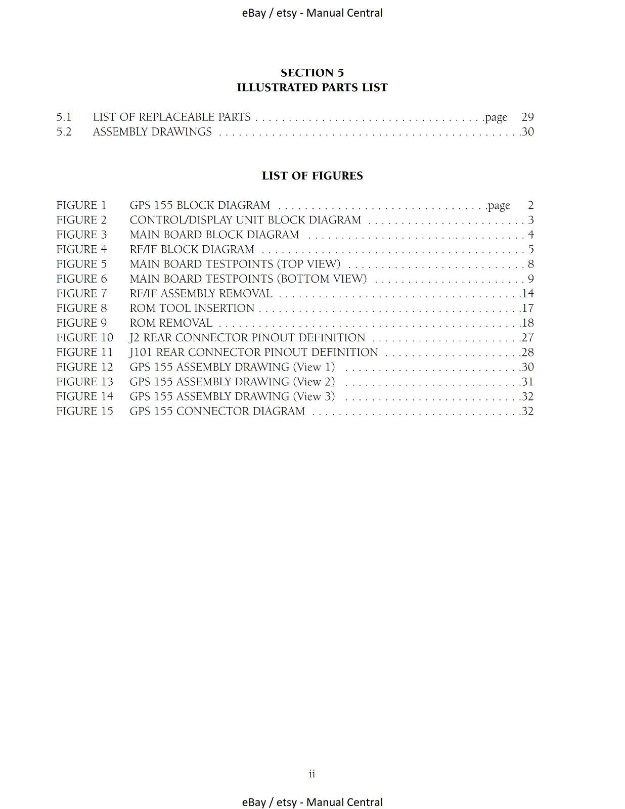 GARMIN GPS 155  MAINTENANCE & REPAIR MANUAL