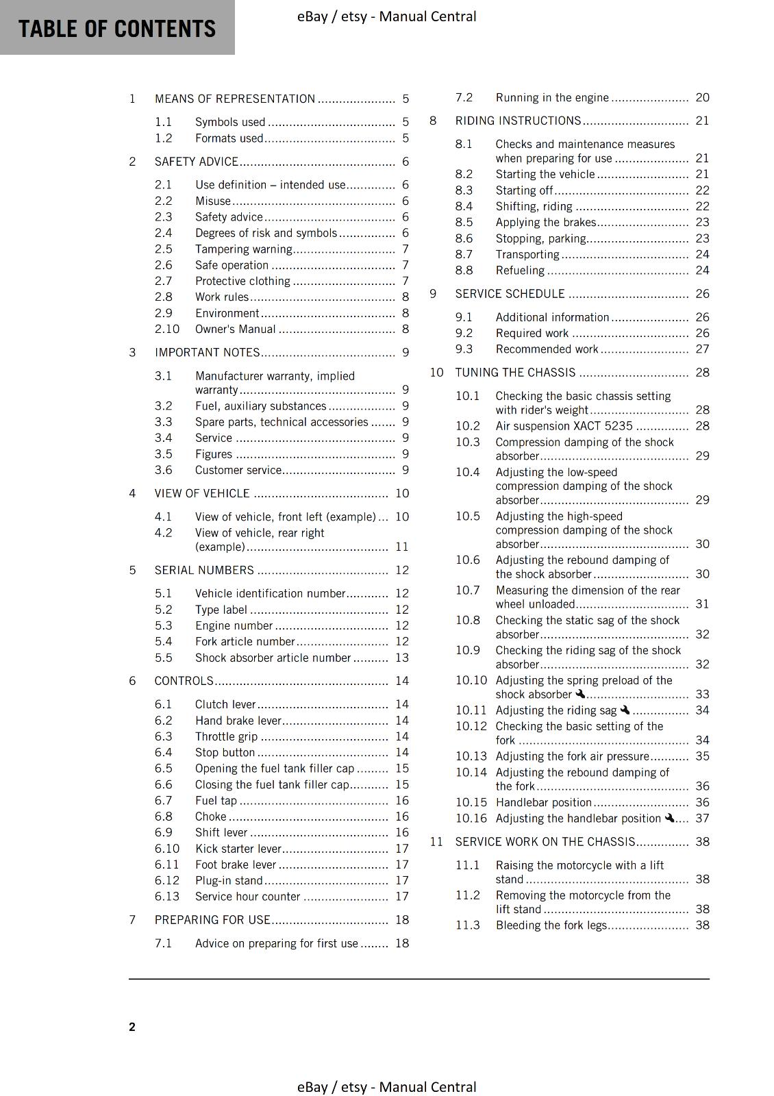 2023 OWNERS MANUAL - KTM 65 SX - REPRINT