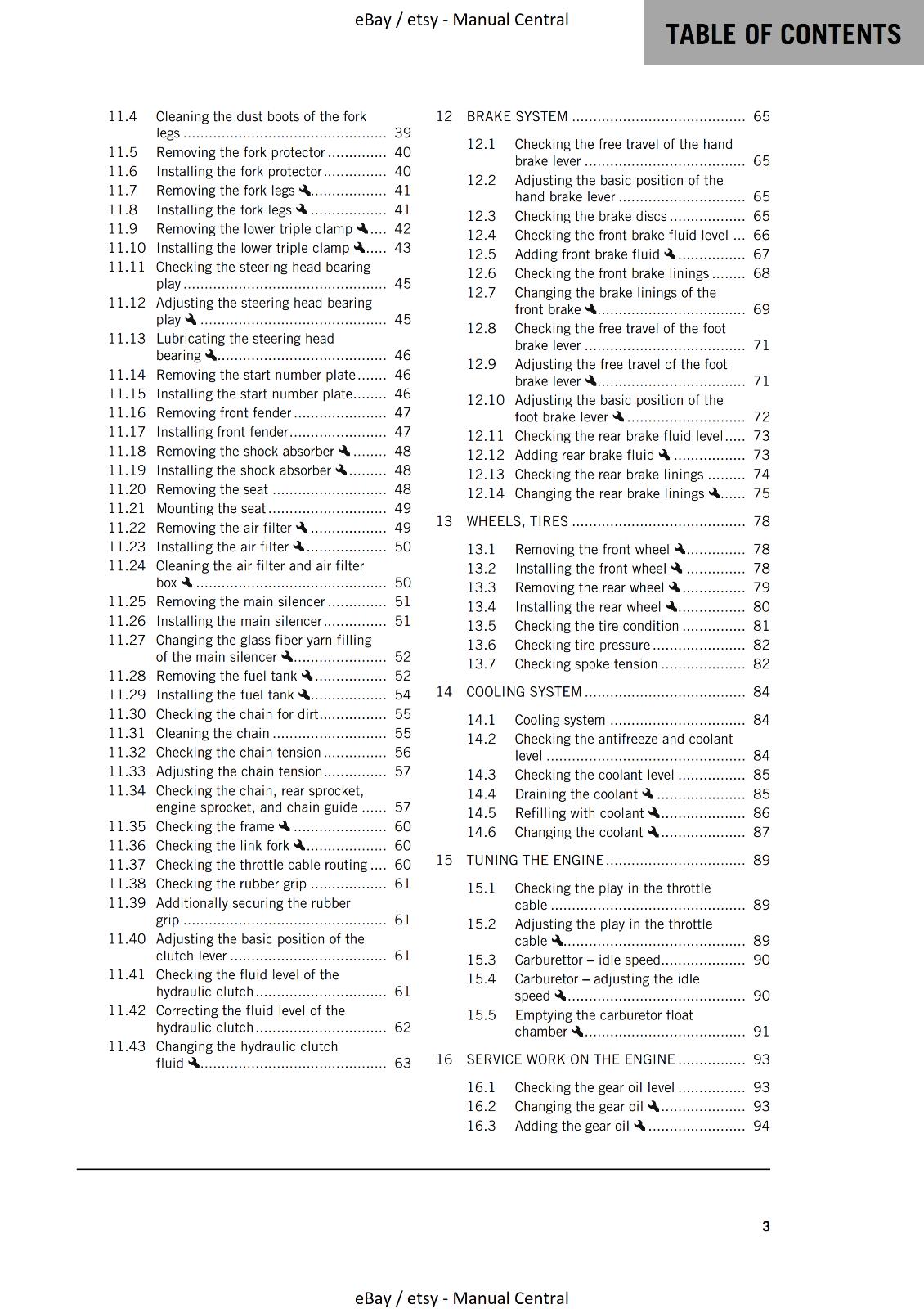2023 OWNERS MANUAL - KTM 65 SX - REPRINT