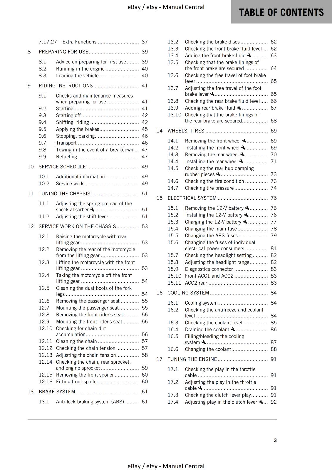 2023 OWNERS MANUAL - KTM 125 DUKE - REPRINT