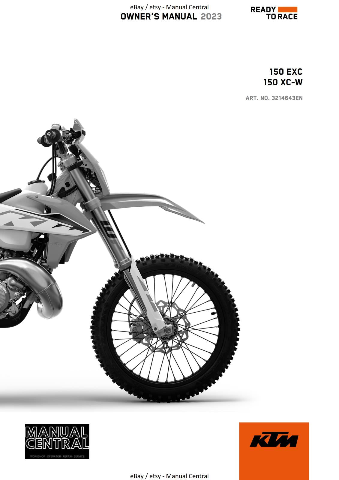2023 OWNERS MANUAL - KTM 150 EXC XC-W - REPRINT