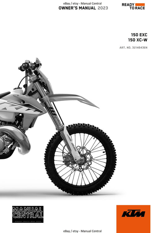 2023 OWNERS MANUAL - KTM 150 EXC XC-W - REPRINT