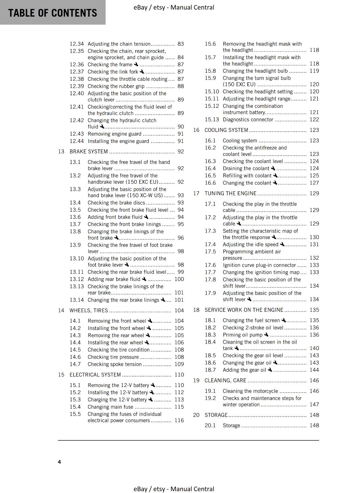 2023 OWNERS MANUAL - KTM 150 EXC XC-W - REPRINT