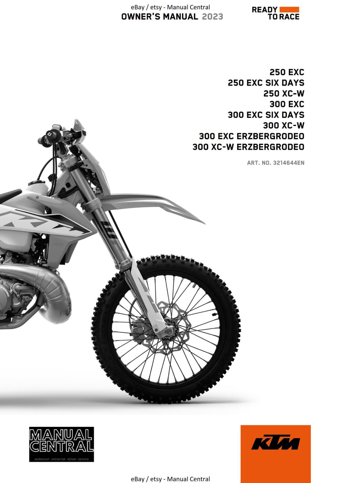 2023 OWNERS MANUAL - KTM 250 EXC SIX DAYS XC-W - REPRINT