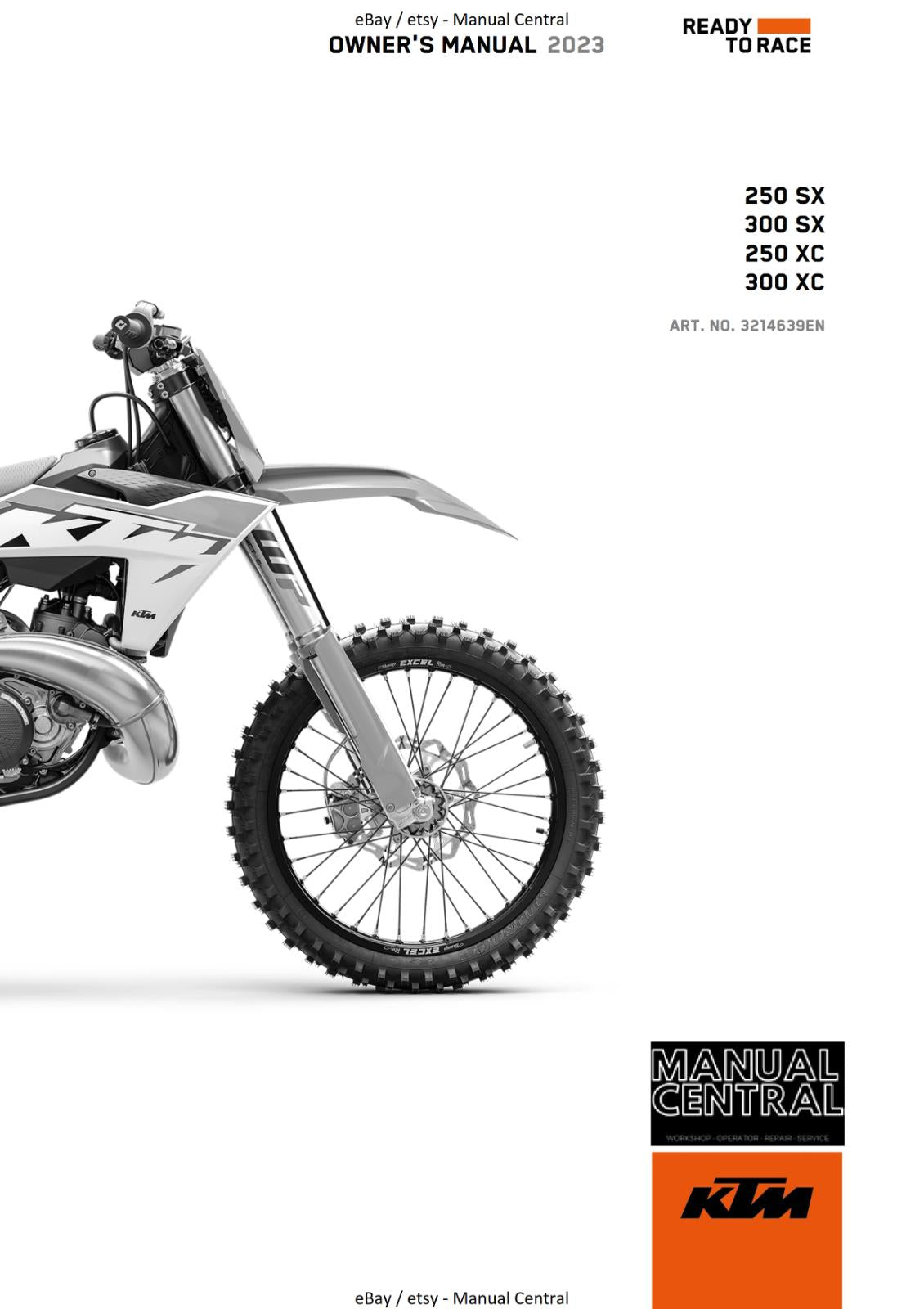 2023 OWNERS MANUAL - KTM 250 300 SX XC - REPRINT
