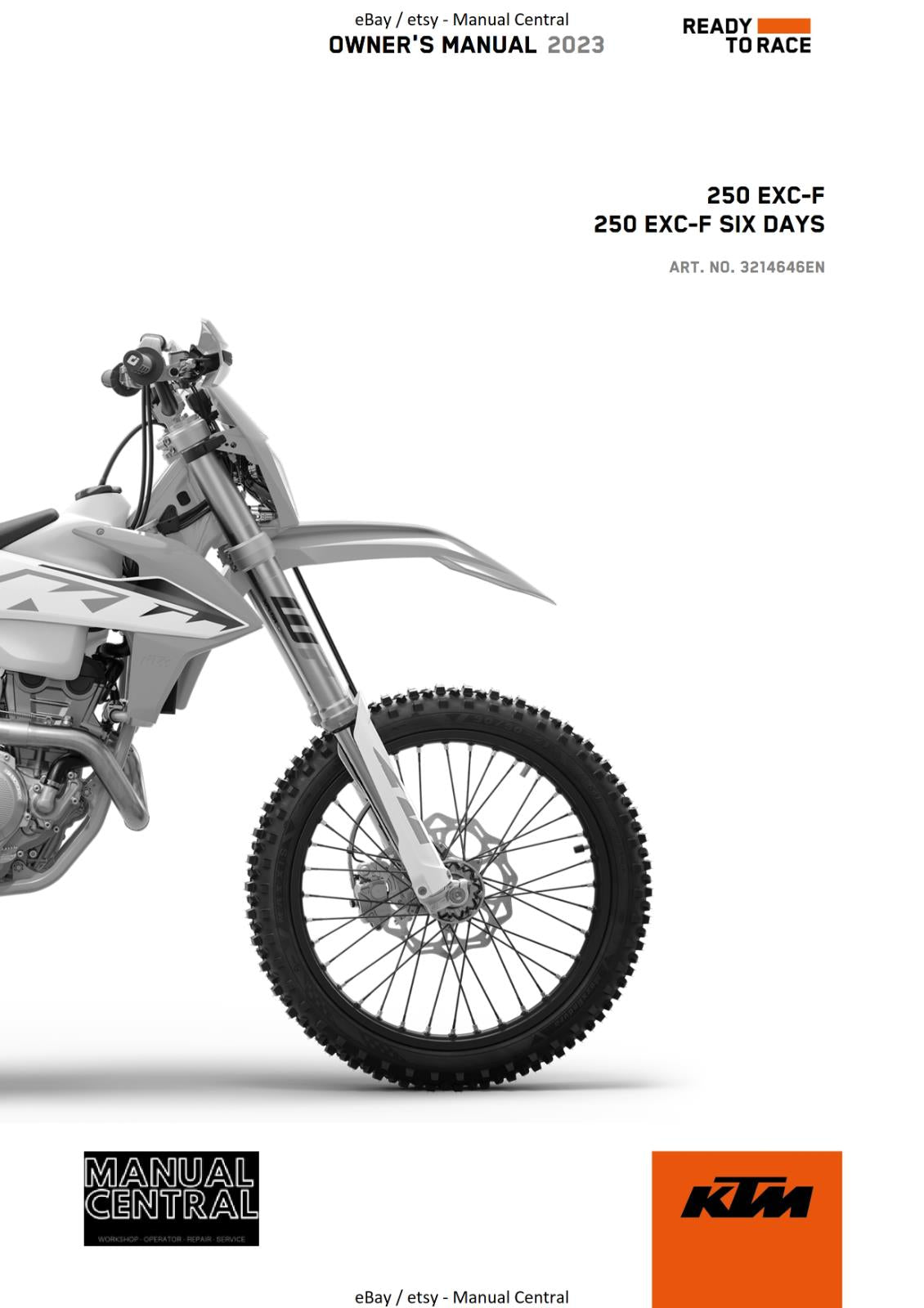 2023 OWNERS MANUAL - KTM 250 EXC-F SIX DAYS - REPRINT