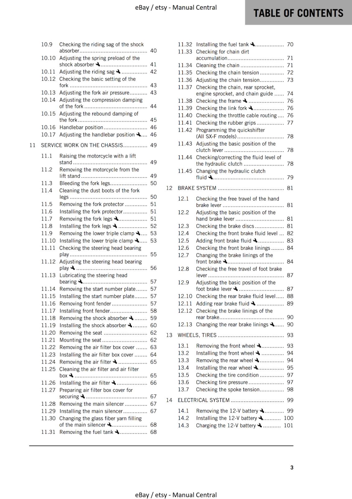 2023 OWNERS MANUAL - KTM 250 XC-F SX-F - REPRINT