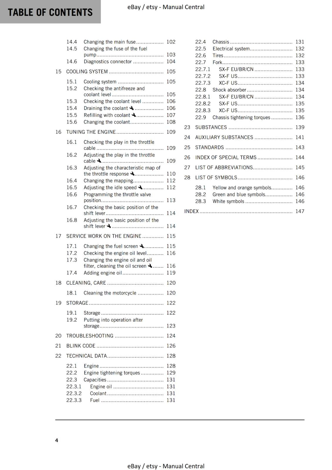 2023 OWNERS MANUAL - KTM 250 XC-F SX-F - REPRINT