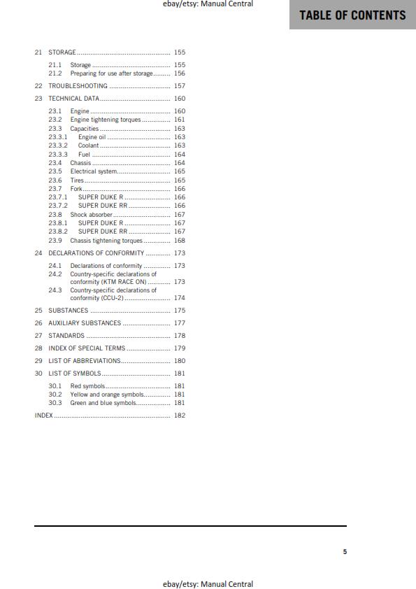 2021 OWNERS MANUAL - KTM 1290 SUPER DUKE R RR - REPRINT