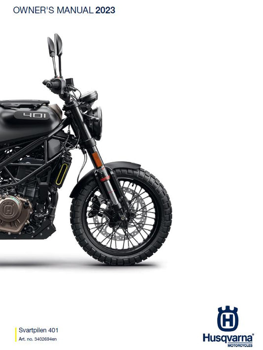 2023 OWNERS MANUAL - HUSQVARNA SVARTPILEN 401 - REPRINT