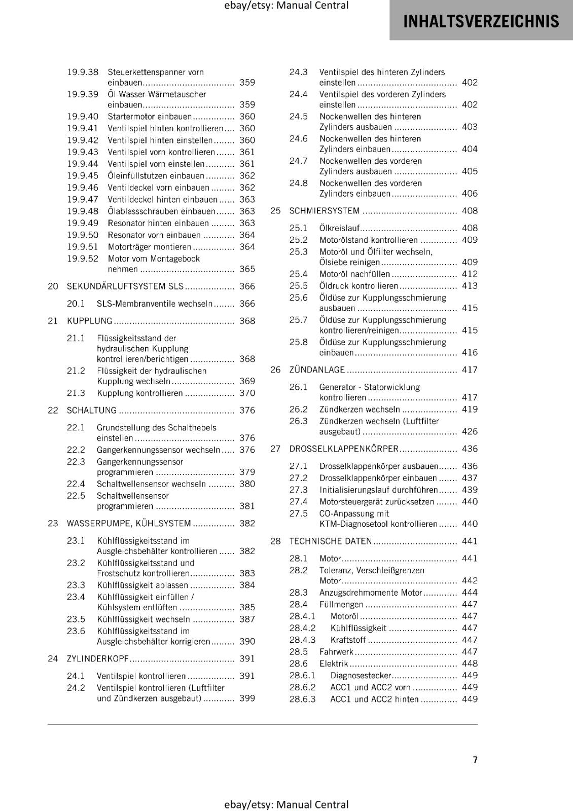GERMAN LANGUAGE - KTM 2022- 1290 SUPER DUKE GT - REPARATURANLEITUNG