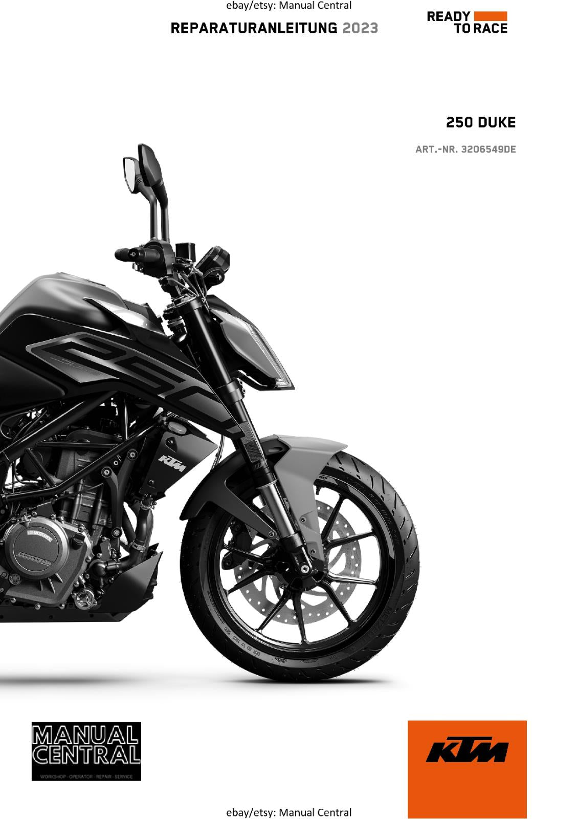 GERMAN LANGUAGE - KTM 2023- 250 DUKE - REPARATURANLEITUNG