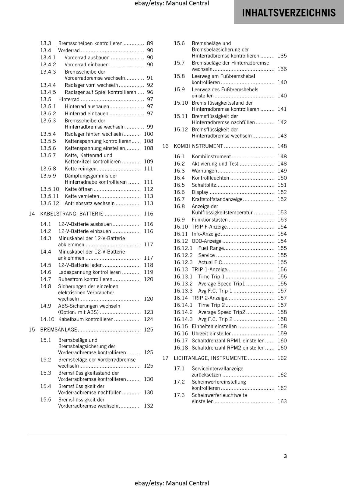GERMAN LANGUAGE - KTM 2023- 250 DUKE - REPARATURANLEITUNG
