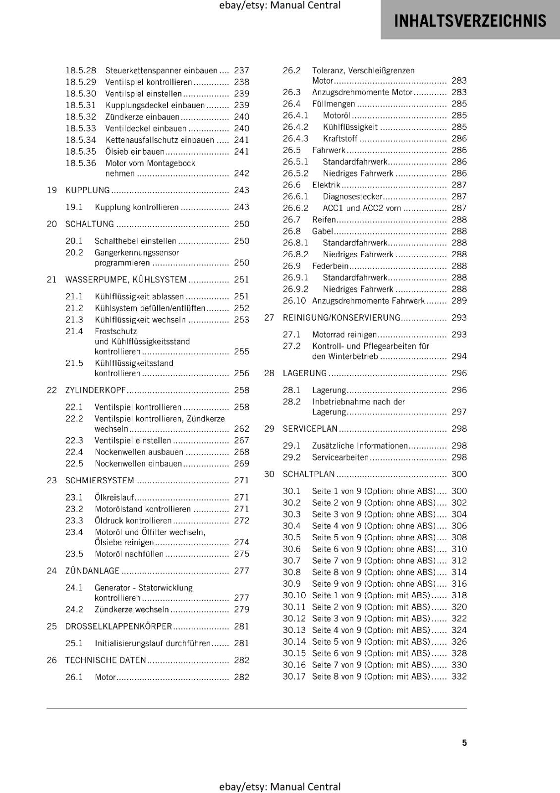 GERMAN LANGUAGE - KTM 2023- 250 DUKE - REPARATURANLEITUNG