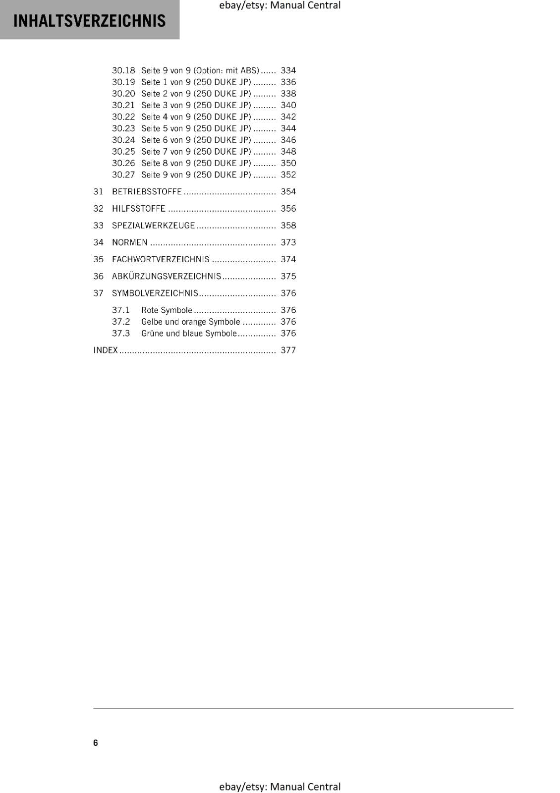 GERMAN LANGUAGE - KTM 2023- 250 DUKE - REPARATURANLEITUNG
