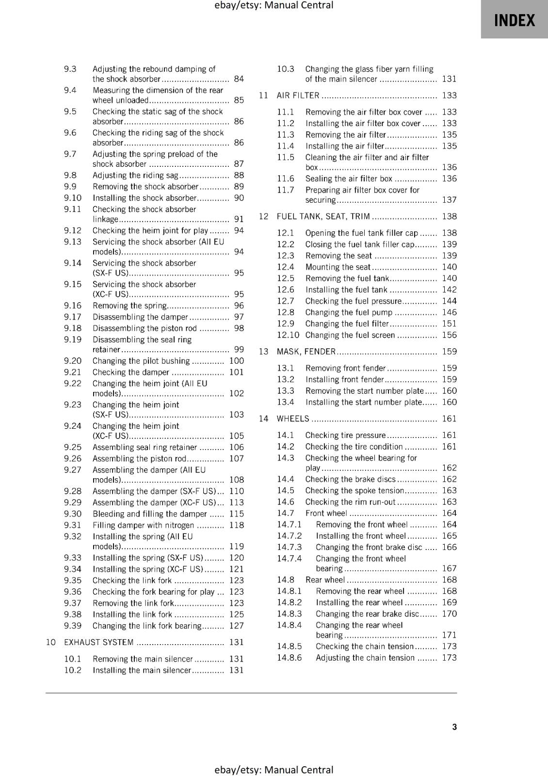 KTM 2020 - 250 SX-F XC-F PRADO -  WORKSHOP SERVICE REPAIR MANUAL