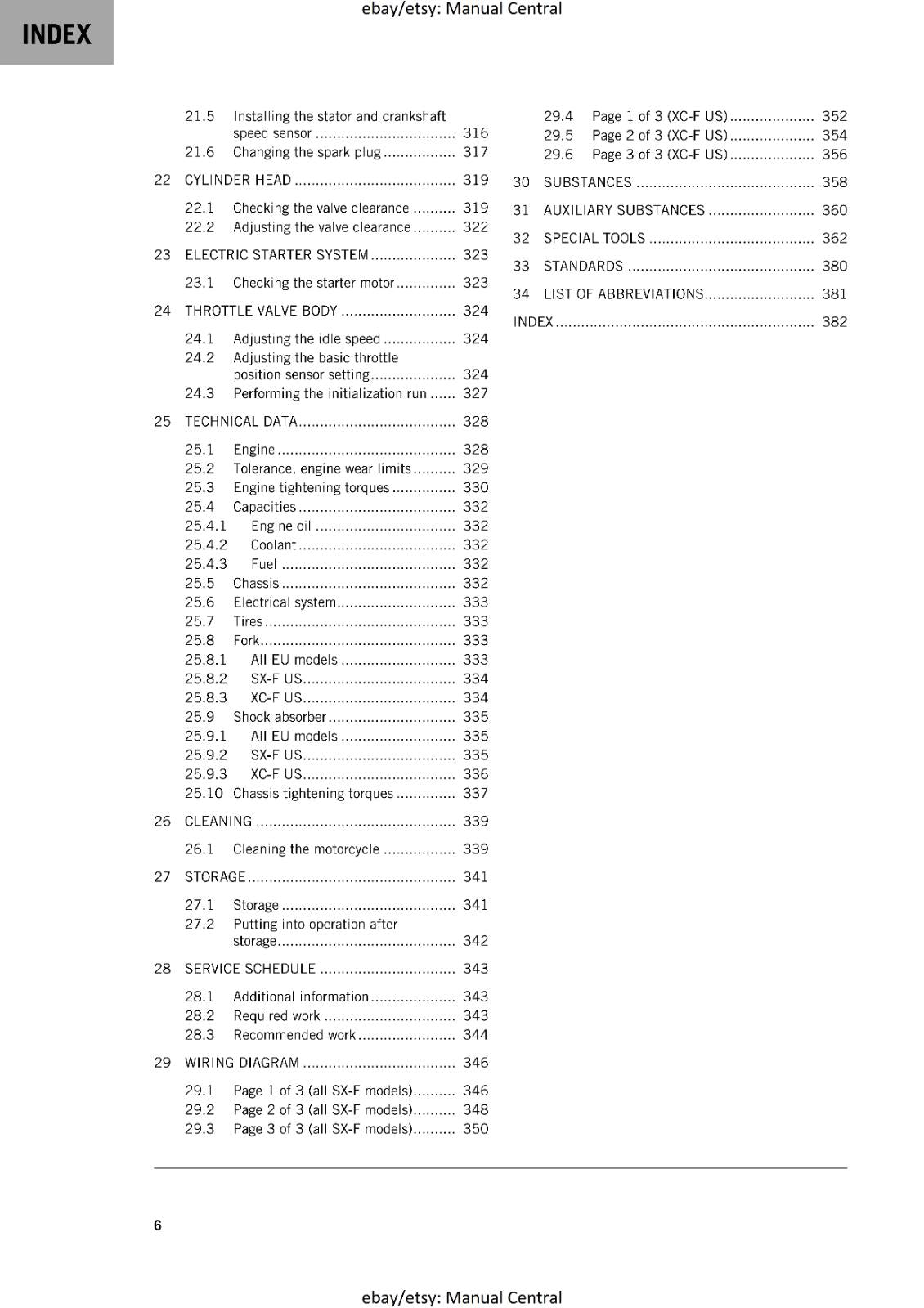 KTM 2020 - 250 SX-F XC-F PRADO -  WORKSHOP SERVICE REPAIR MANUAL
