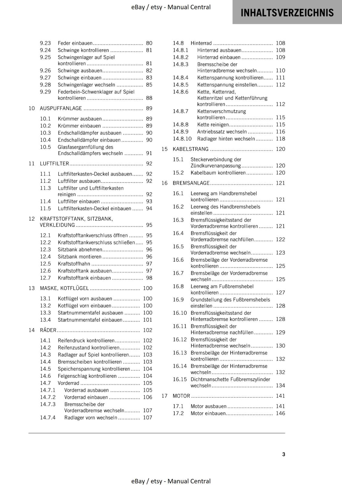 GERMAN LANGUAGE - KTM 2023- 85 SX - REPARATURANLEITUNG