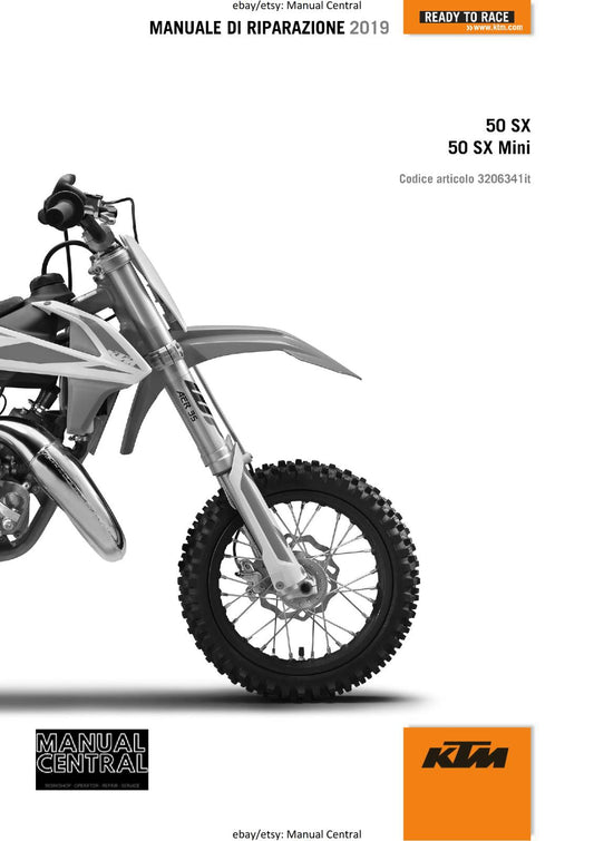 ITALIAN LANGUAGE - KTM 2019 - 50 SX & MINI  - MANUALE DI RIPARAZIONE