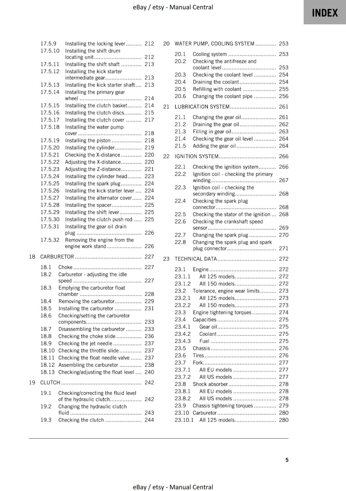 KTM 2020 - 125 150 SX -  WORKSHOP SERVICE REPAIR MANUAL