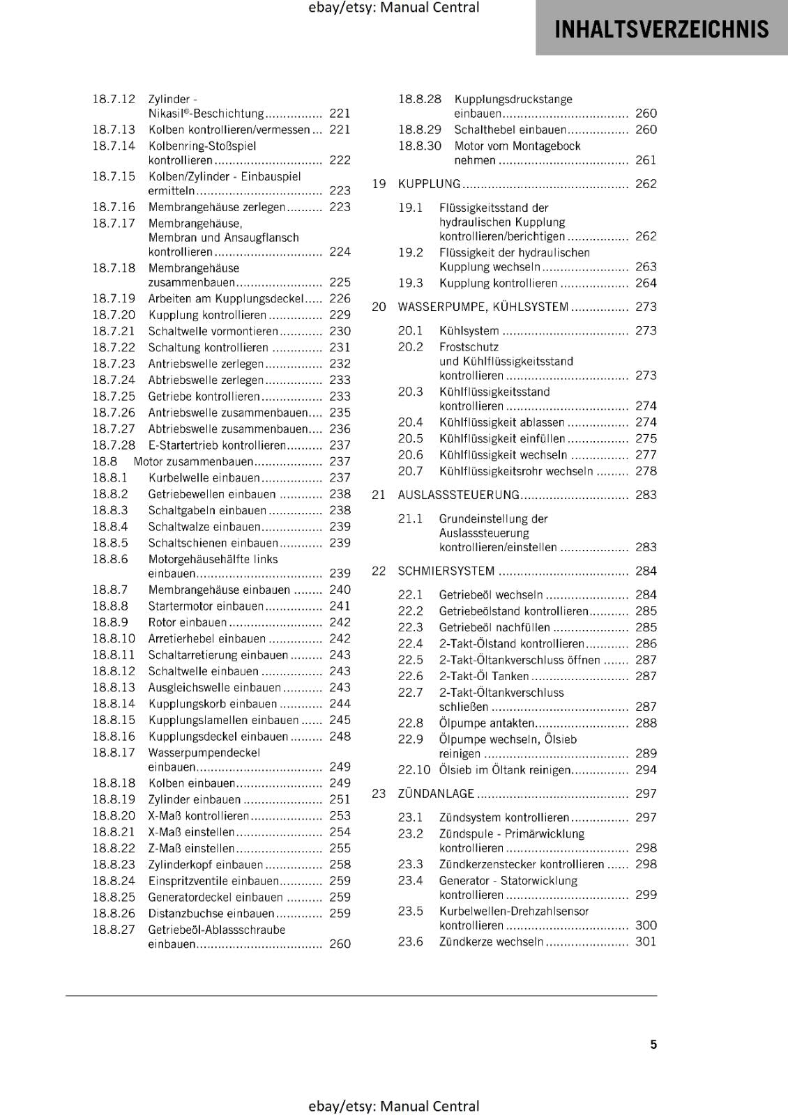 GERMAN LANGUAGE - KTM 2023- 300 EXC XC-W ERZBERGRODEO - REPARATURANLEITUNG