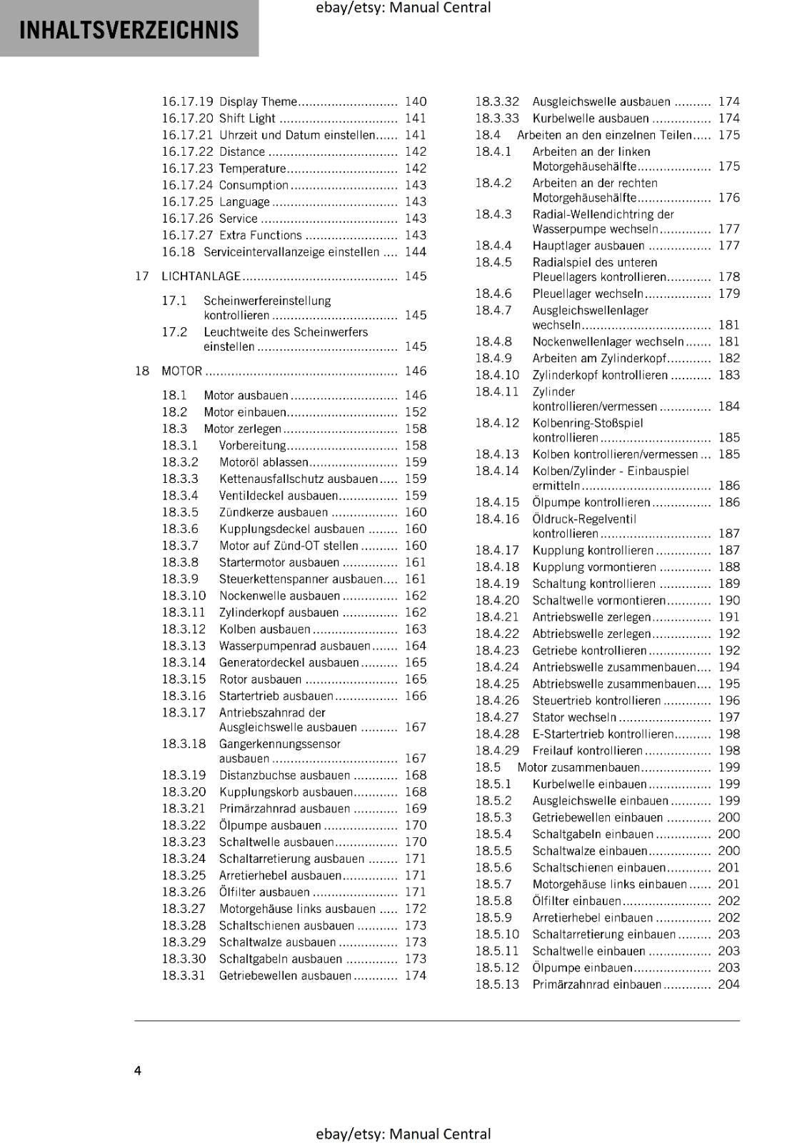 GERMAN LANGUAGE - KTM 2023- 125 DUKE - REPARATURANLEITUNG