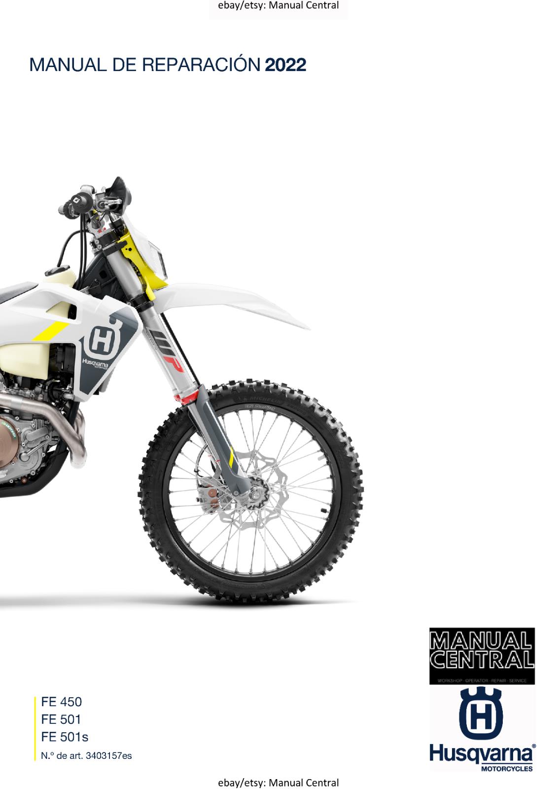 HUSQVARNA 2022 - SPANISH LANGUAGE - FE 450 501 501s - MANUAL DE REPARACION
