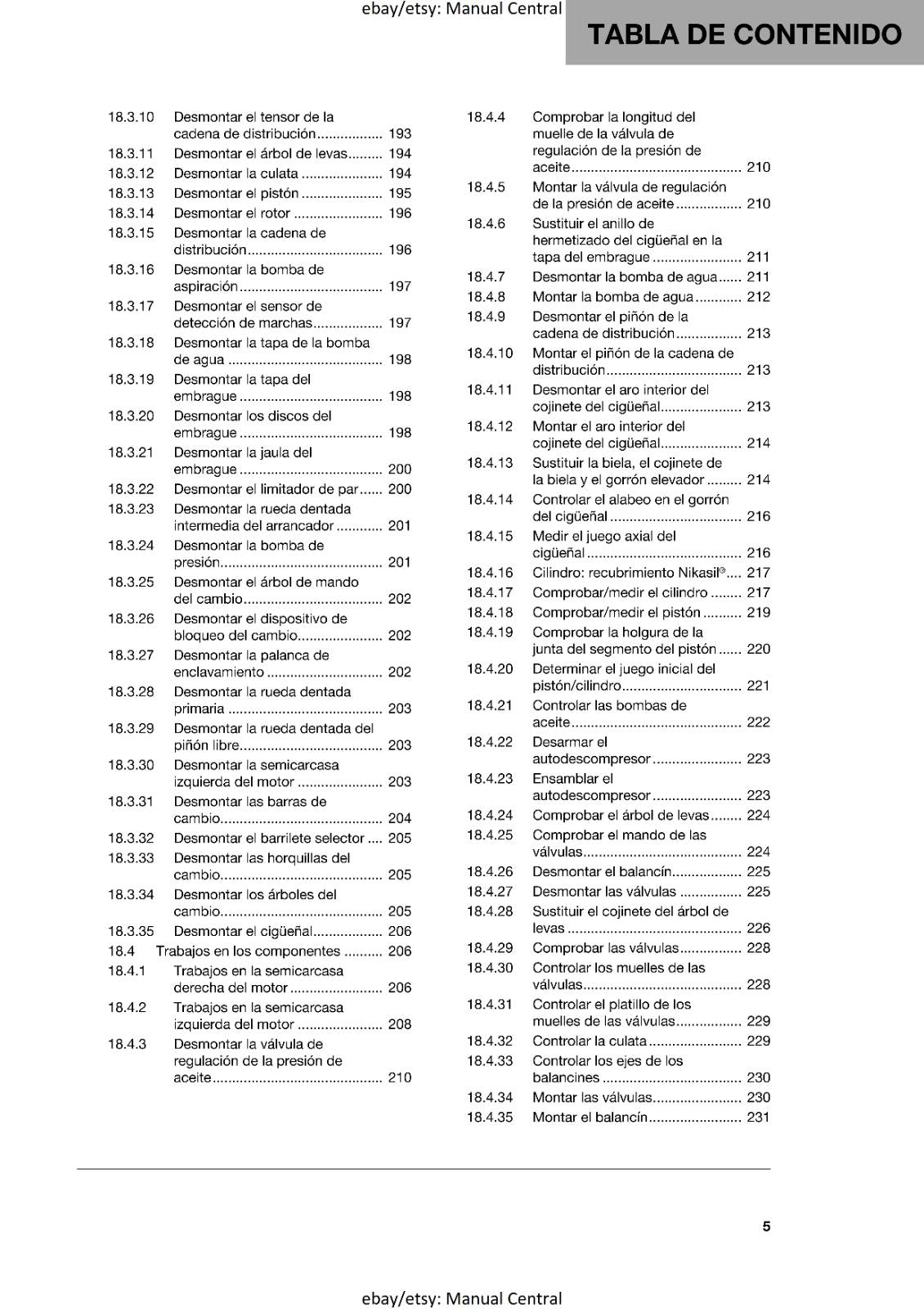 HUSQVARNA 2022 - SPANISH LANGUAGE - FE 450 501 501s - MANUAL DE REPARACION