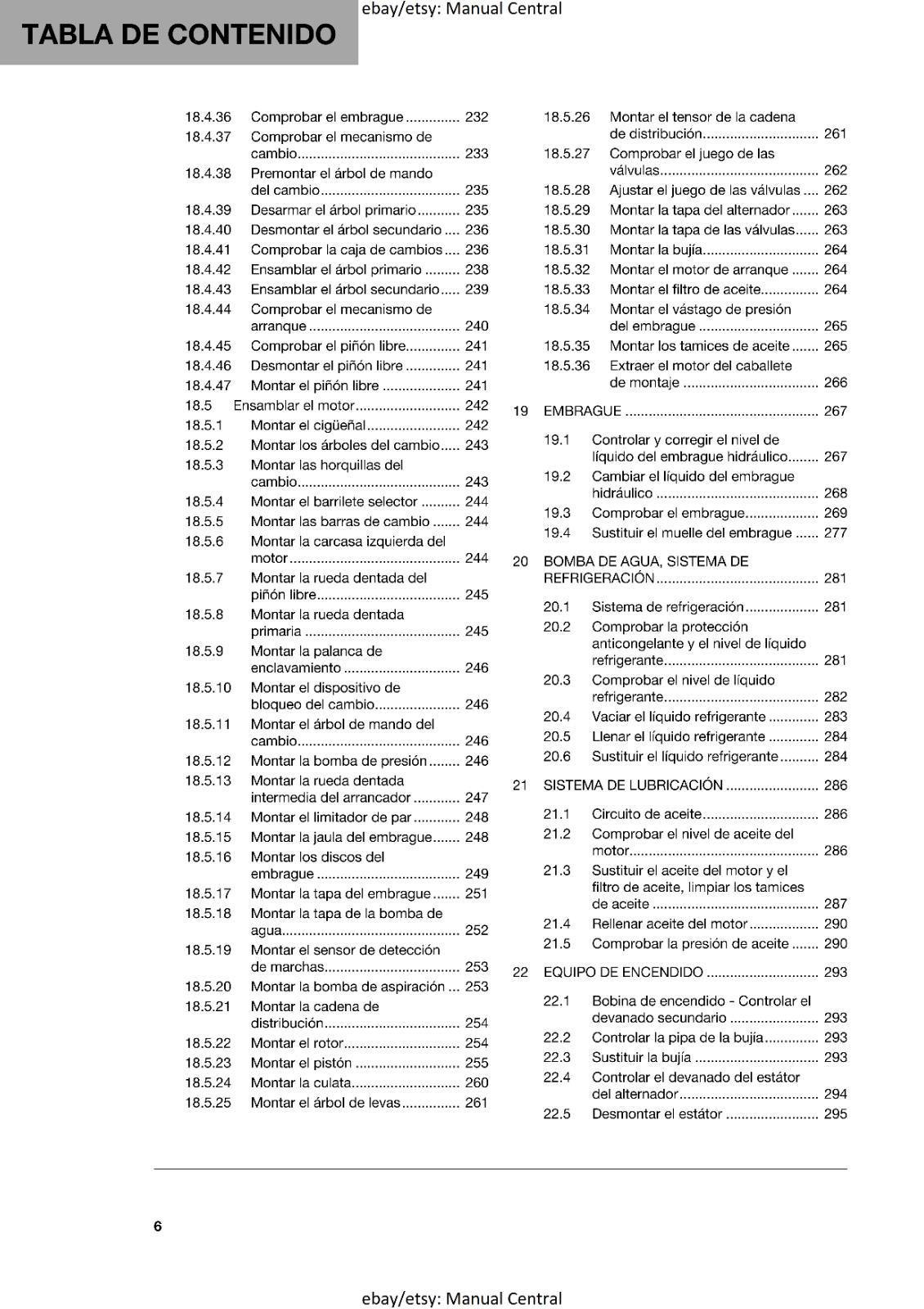 HUSQVARNA 2022 - SPANISH LANGUAGE - FE 450 501 501s - MANUAL DE REPARACION