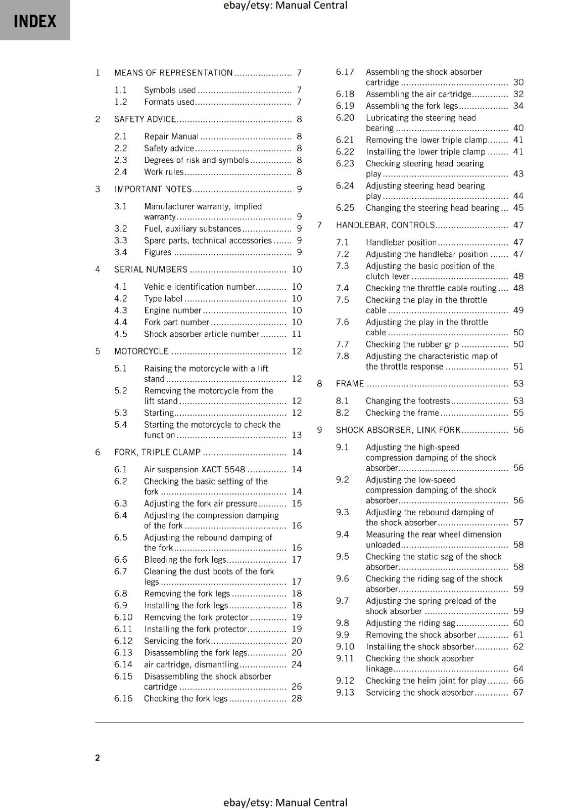 KTM 2020 - 250 300 XC TPI - WORKSHOP SERVICE REPAIR MANUAL